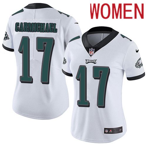 Women Philadelphia Eagles #17 Harold Carmichael Nike White Vapor Limited NFL Jersey->women nfl jersey->Women Jersey